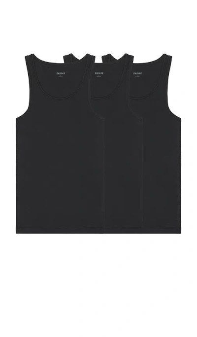 Skims Cotton Rib Tank 3-pack In Black