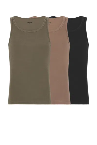 Skims Cotton Rib Tank 3-pack In Jungle Multi