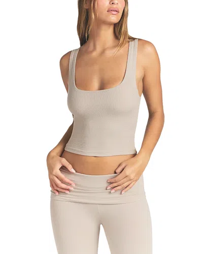 Skims Cotton Rib Tank Top In Neutral