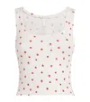 Skims Cotton Ribbed Cropped Tank Top In White