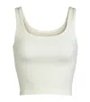 Skims Cotton Ribbed Cropped Tank Top In Mineral