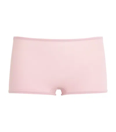 Skims Cotton-stretch Fits Everybody Boyshort Briefs In Pink