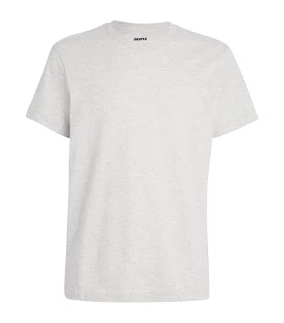 Skims Cotton T-shirt In Chalk