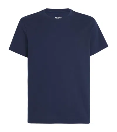 Skims Cotton T-shirt In Navy