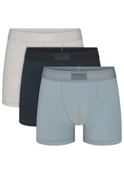 Skims Cotton-blend 3" Boxer Briefs In Multi