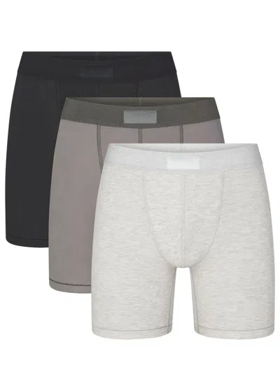Skims Cotton-blend 5" Boxer Briefs In Multi