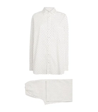 Skims Cotton-blend Polka-dot Long-sleeve Pyjama Set