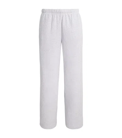 Skims Cotton-blend Double-waistband Sweatpants In Gray