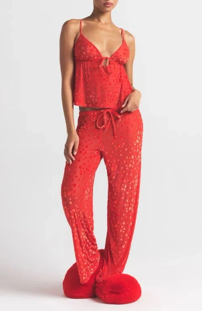 Skims Cozy Knit Unisex Robe In Red