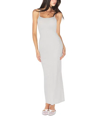 Skims Cr Long Tank Dress In Gray