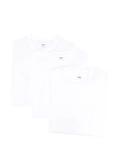 Skims Crew-neck T-shirts Set (set Of Three) In White