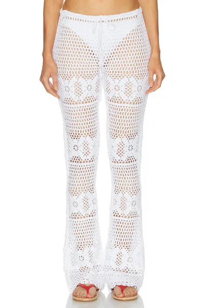 Skims Crochet Swim Skinny Flare Pant In White