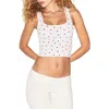 Skims Crop Cotton Rib Tank Top In White