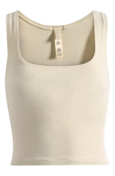 Skims Crop Stretch Cotton Rib Tank In Neutral