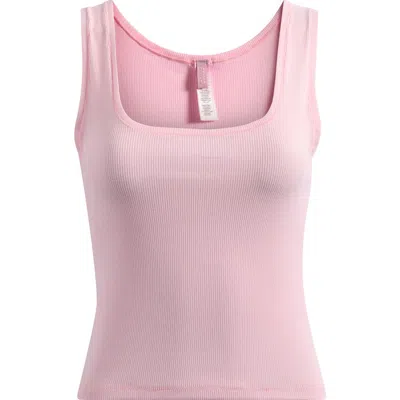 Skims Crop Stretch Cotton Rib Tank In Pink