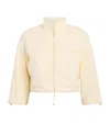 Skims Cropped Fleece Jacket In White