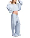Skims Cropped Top And Pant Sleep Set In Blue