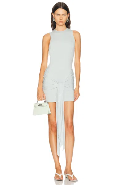 Skims Cupro Jersey Wrap Mini Dress In Gray