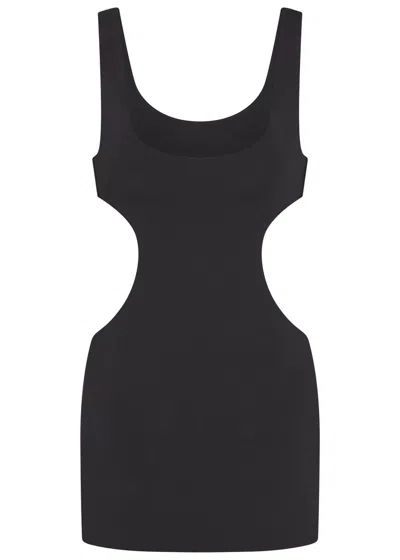 Skims Cut-out Stretch-jersey Mini Dress In Black