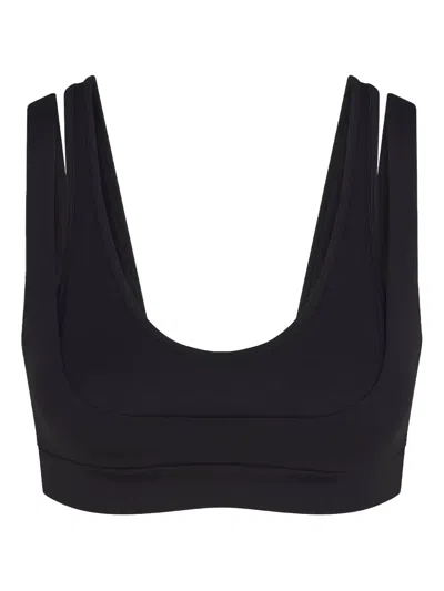 Skims Double-strap Scoop Bra In Black