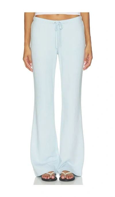 Skims Drapey French Terry Straight Leg Pant In Powder Blue