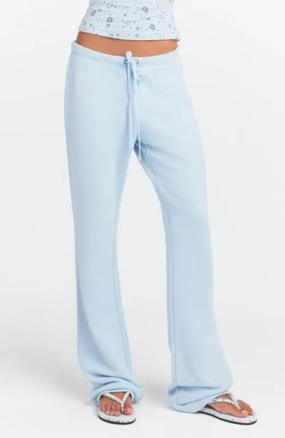 Skims Drapey French Terry Straight Leg Pants In Blue