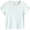 Skims Drop Needle Pointelle Baby Tee In Frost