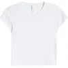 Skims Drop Needle Pointelle Baby Tee In Snow