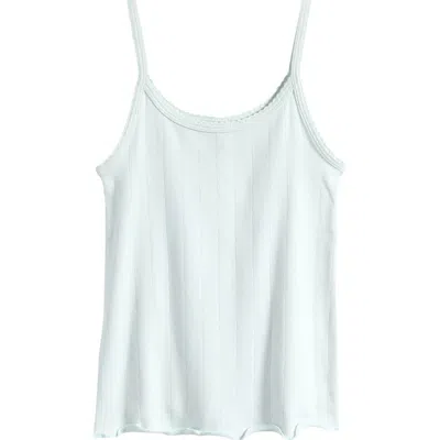 Skims Drop Needle Pointelle Long Camisole In Frost