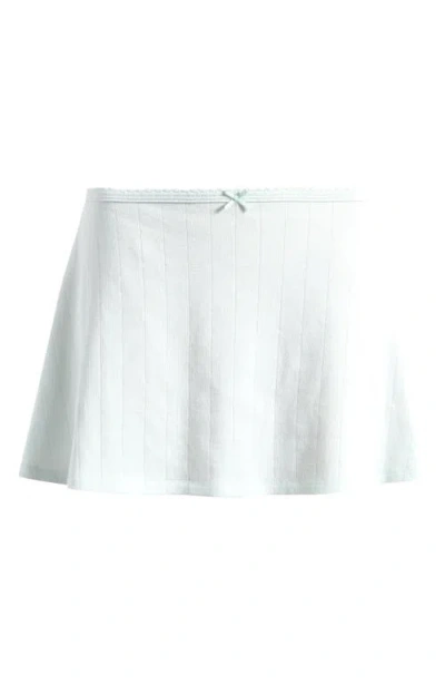 Skims Drop Needle Pointelle Miniskirt In Frost