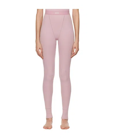 Skims Purple Cotton Rib Leggings In Dusk