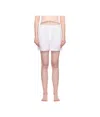 Skims White Cotton Poplin Boxer Pyjama Shorts In White