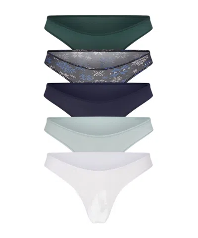 Skims Elastic Waist Panty Set In Green