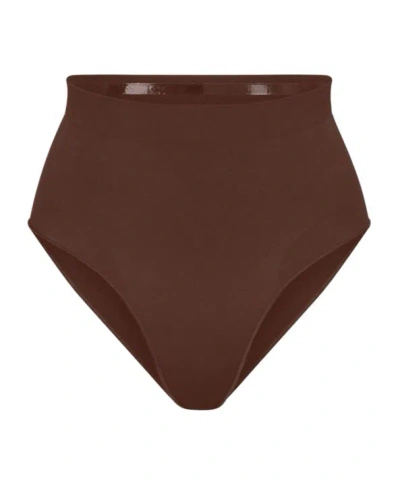 Skims Womens Cocoa Sculpting Mid-rise Stretch-woven Briefs