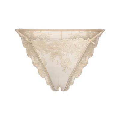 Skims Embroidered Lingerie In Gold