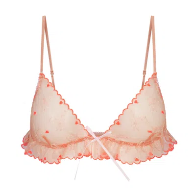 Skims Embroidered Tulle In Neutral