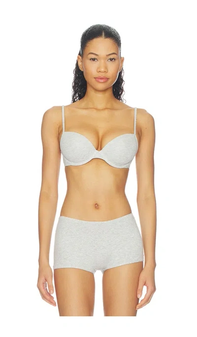 Skims Everybody Cotton Lightly Lined Demi Bra In Gray