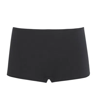 Skims Everyday Cotton Boy Short Briefs In Black