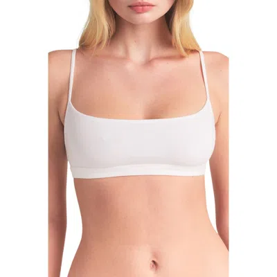 Skims Everyday Cotton Scoop Bralette In White