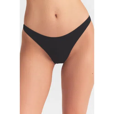 Skims Everyday Cotton Thong In Black