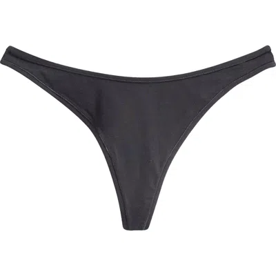 Skims Everyday Cotton Thong In Black