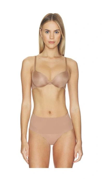 Skims Everyday Cotton Ultimate Teardrop Push-up Bra In Brown