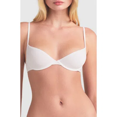 Skims Everyday Cotton Underwire Unlined Demi Bra In White