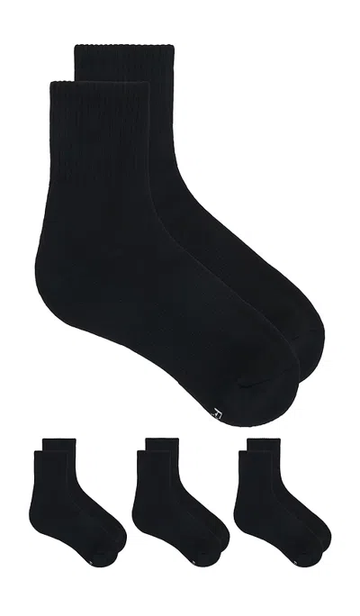 Skims Everyday Quarter Crew Sock 3-pack In Black