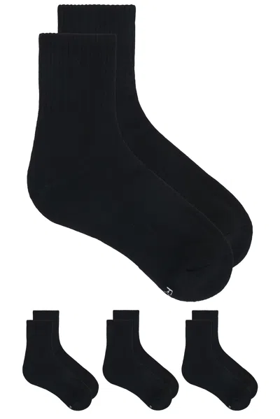 Skims Everyday Quarter Crew Sock 3-pack In Black
