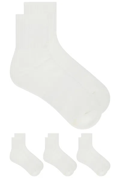 Skims Everyday Quarter Crew Sock 3-pack In White