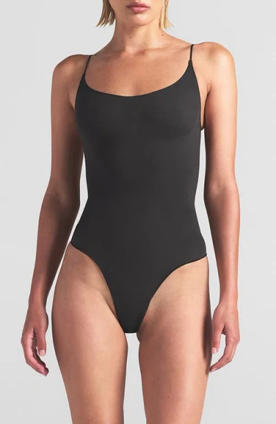 Skims Everyday Sculpt Sheer Layer Thong Bodysuit