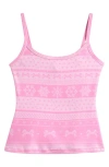 Skims Fair Isle Plush Pointelle Camisole In Pink