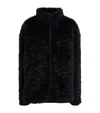 Skims Faux Fur Oversize Mock Neck Jacket In Black