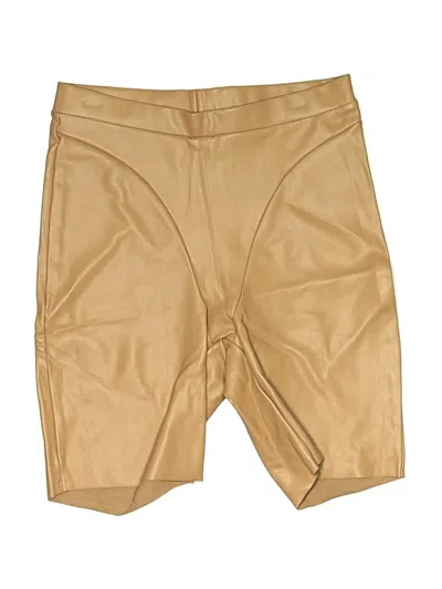 Skims Faux Leather Shorts In Brown